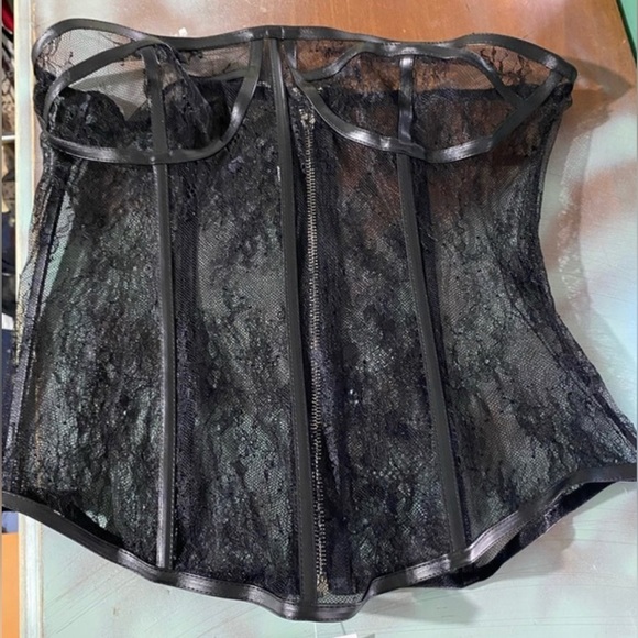 Lace mini dress with corset in Black Size L - Picture 6 of 7